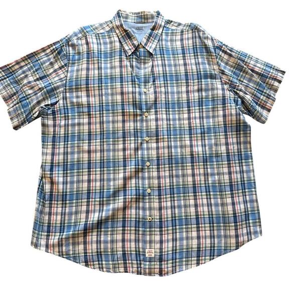 Izod Saltwater Relaxed Classics Dockside Chambray Plaid Shirt Size 3XLT Cotton - Picture 1 of 8